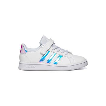 Sneakers bianche con dettagli laminati adidas Grand Court C, Brand, SKU s344000029, Immagine 0